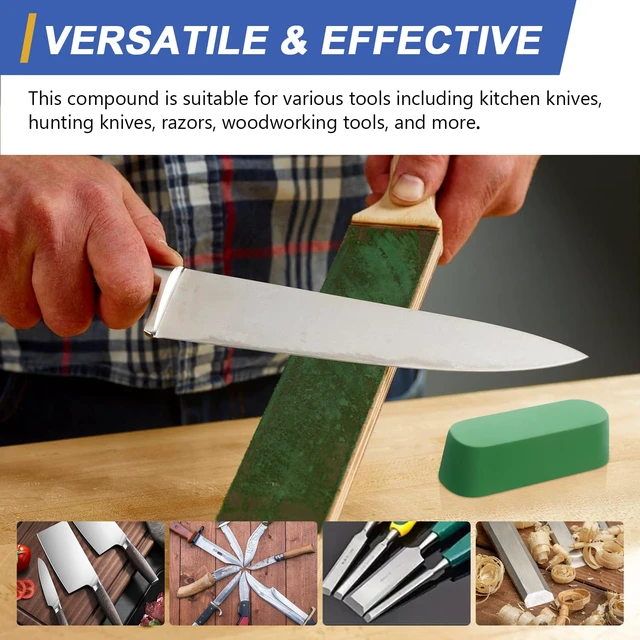 Alt view image 5 of 6 - Stropping Compound, 7.4 Oz. Fine Green Buffing Polishing Compound, Leather Strop Compound, Honing Compound for Knife Polishing-3Pack