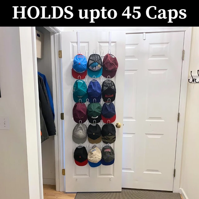 Alt view image 2 of 7 - Over the Door Shoe Organizer, 5 Tier Rack for Shoes, Hats & Bags Five-tier metal rack holds up to 12 pairs of shoes or 40 caps and accessories, maximizing extra storage behind a closet door