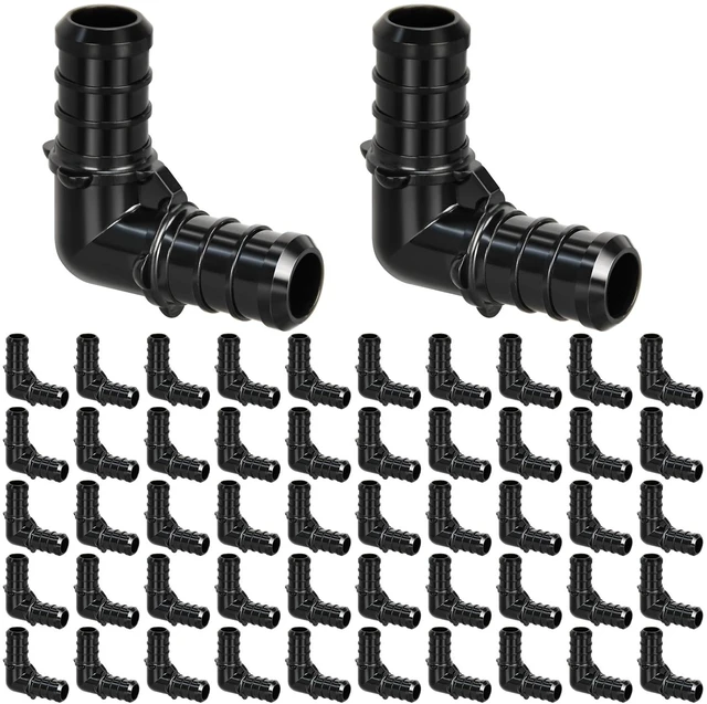 Main image of 50pcs 1/2" Poly PPSU Barb Crimp PEX Elbow Fittings, No Lead for PEX Pipe