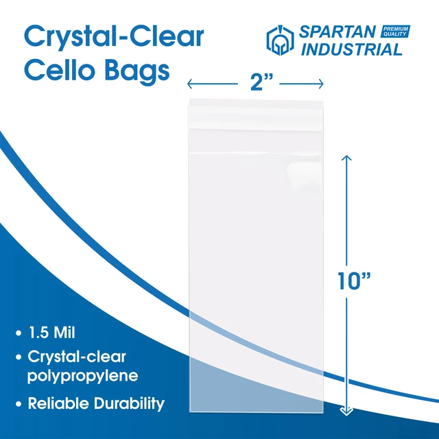 Alt view image 2 of 7 - 2" X 10" Self-Sealing Cellophane Bags (1000 Count) Clear Treat Bags for Pretzel Rods, Candy Sticks, Cookies, Small Candy - Resealable Adhesive Flap