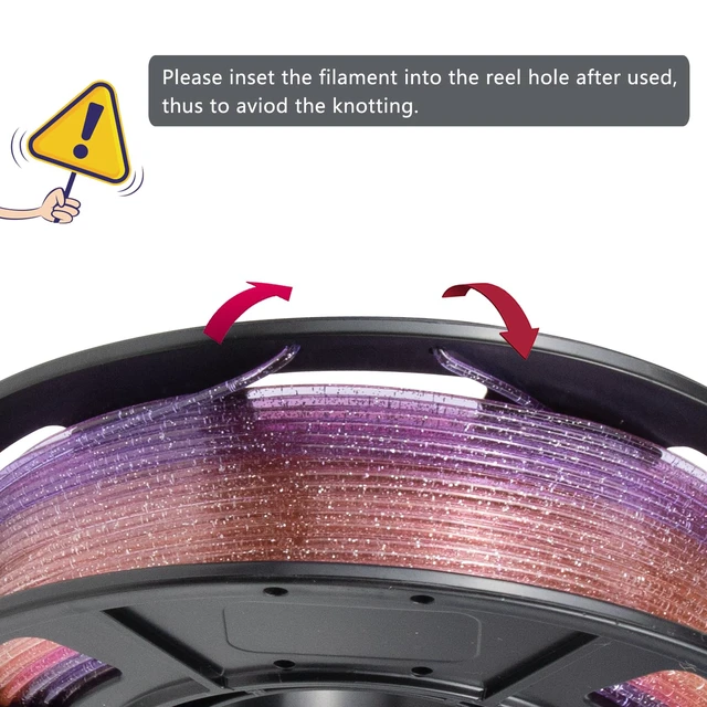 Alt view image 3 of 7 - Rapid Gradient Clear PETG Filament 1.75mm, Transparent Gillter 3D Printer Filament Bundle, Vivid Clear Rainbow PETG, Dimensional Accuracy ±0.02mm,250g*4