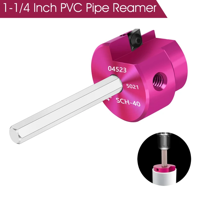 Alt view image 3 of 7 - PVC Pipe Reamer 1-1/4 Inch PVC Fitting Saver w/ 3/8-Inch Hex Shaft Socket Saver ABS Plastic Pipe Fitting Reamer Tool for Plumbing Sch.40 CPVC ABS Socket Hub Removing,Fits 1/2" Drills