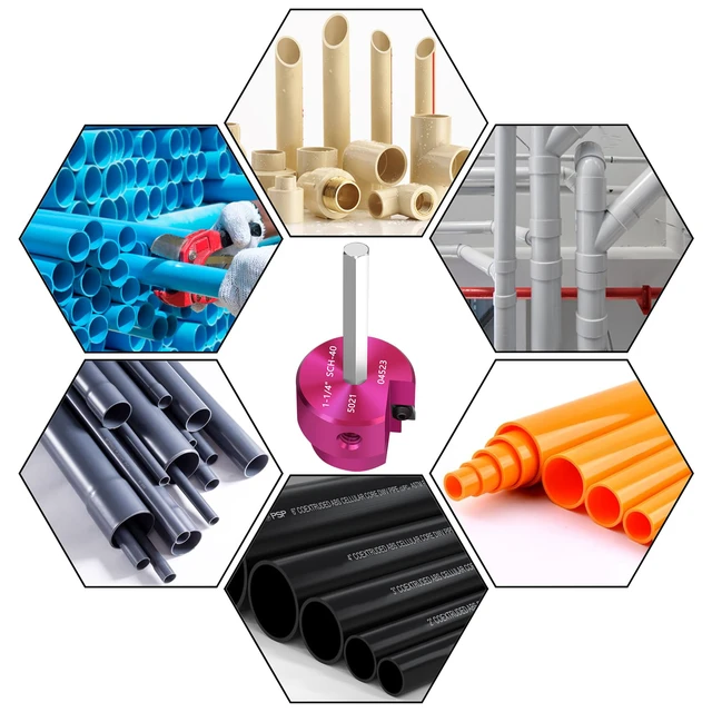 Alt view image 7 of 7 - PVC Pipe Reamer 1-1/4 Inch PVC Fitting Saver w/ 3/8-Inch Hex Shaft Socket Saver ABS Plastic Pipe Fitting Reamer Tool for Plumbing Sch.40 CPVC ABS Socket Hub Removing,Fits 1/2" Drills