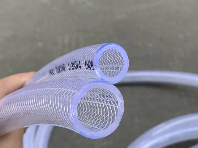 Alt view image 3 of 6 - 1/2" ID x 3/4" OD - 25Ft Clear Braided Plastic Vinyl Tubing PVC Flexible Vinyl Tube Heavy Duty UV Chemical Resistant Hose Water