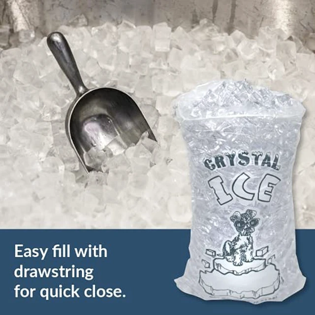 Alt view image 3 of 7 - Plastic Ice Bags 10 Lb. With Draw String Closure Pack 500