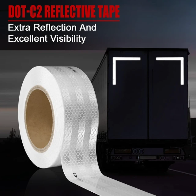 Alt view image 2 of 7 - DOT-C2 Reflective Tape for Trailers & Signs, 2 Inch x 200 Feet 200FT Long Roll, DOT-C2 High-Visibility, Silver Conspicuity Tape with Strong Adhesive for Trailers, Trucks & Vehicles
