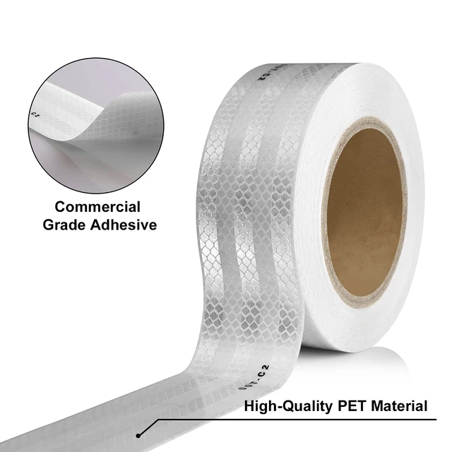 Alt view image 3 of 7 - DOT-C2 Reflective Tape for Trailers & Signs, 2 Inch x 200 Feet 200FT Long Roll, DOT-C2 High-Visibility, Silver Conspicuity Tape with Strong Adhesive for Trailers, Trucks & Vehicles