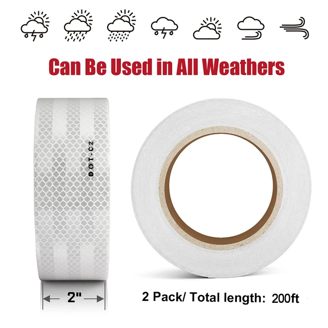Alt view image 4 of 7 - DOT-C2 Reflective Tape for Trailers & Signs, 2 Inch x 200 Feet 200FT Long Roll, DOT-C2 High-Visibility, Silver Conspicuity Tape with Strong Adhesive for Trailers, Trucks & Vehicles
