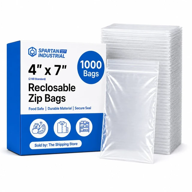 Main image of 4 X 7 (1000 Count) 2 Mil Clear Reclosable Zip Plastic Poly Bags with Resealable Lock Seal Zipper