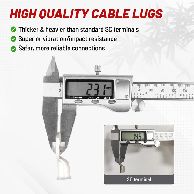 Alt view image 7 of 7 - 20PCS 2 AWG-3/8 Marine Grade Wire Lugs, Tinned Copper Ring Terminal Connectors Ends W/3:1 Dual Wall Adhesive Heat Shrink Tubing, Heavy Duty Anti-Rust Battery Cable Ends
