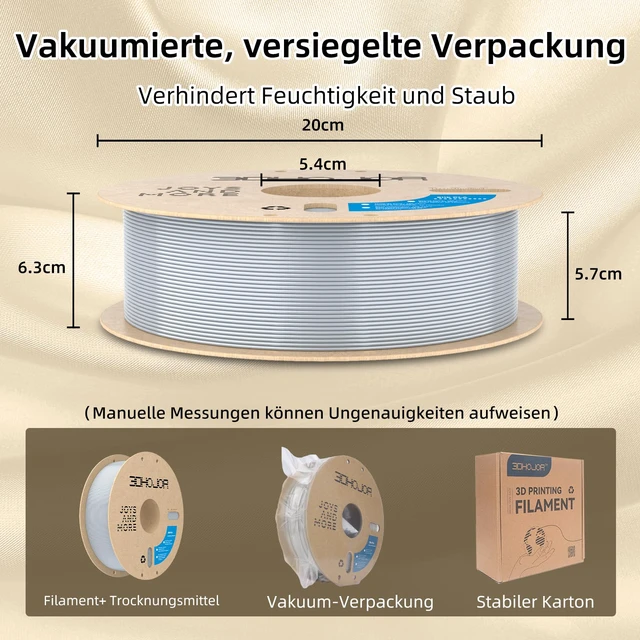 Alt view image 5 of 7 - Silk PLA Filament 1.75mm, PLA Filament 1.75mm Silk Shiny 3D Printer Filament, 1kg*2 Cardboard Spool, Dimensional Accuracy +/- 0.03 mm, Fit Most FDM Printer(Silk Silver+Gold)