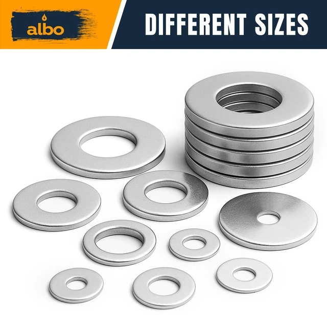 Alt view image 4 of 6 - 100 Pcs 5/16" x 1-1/2" 304 Stainless Steel Fender Flat Washers Extra-Wide Bearing Surface, Helps Prevent Pull-Through and Surface Damage, Cardboard Box