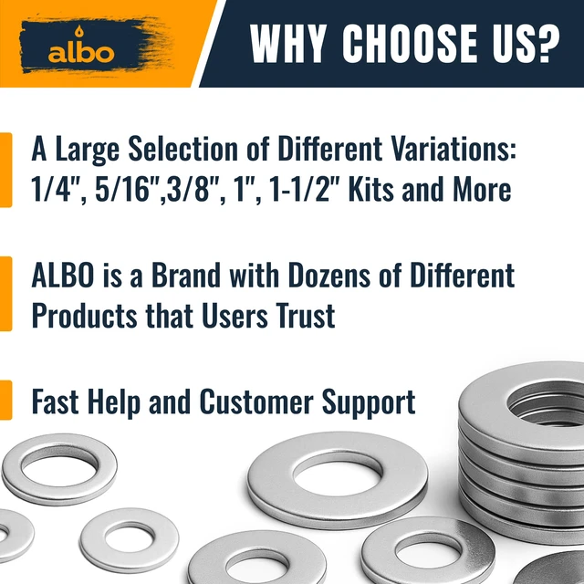 Alt view image 6 of 6 - 100 Pcs 5/16" x 1-1/2" 304 Stainless Steel Fender Flat Washers Extra-Wide Bearing Surface, Helps Prevent Pull-Through and Surface Damage, Cardboard Box