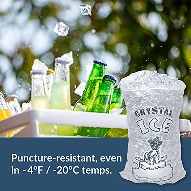Alt view image 6 of 7 - Plastic Ice Bags 10 Lb. With Draw String Closure Pack 500