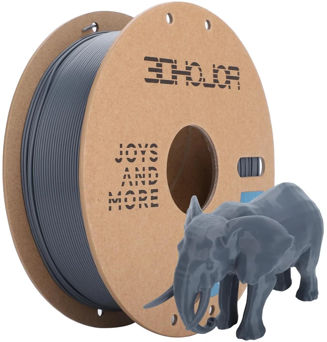 Main image of PLA Filament 1.75mm Grey,3D Printing Filament,1kg Cardboard Spool (2.2lbs), Fit Most FDM 3D Printer,Dimensional Accuracy +/- 0.03 mm,Odor Free, Clog Free, No Brittle Filaments