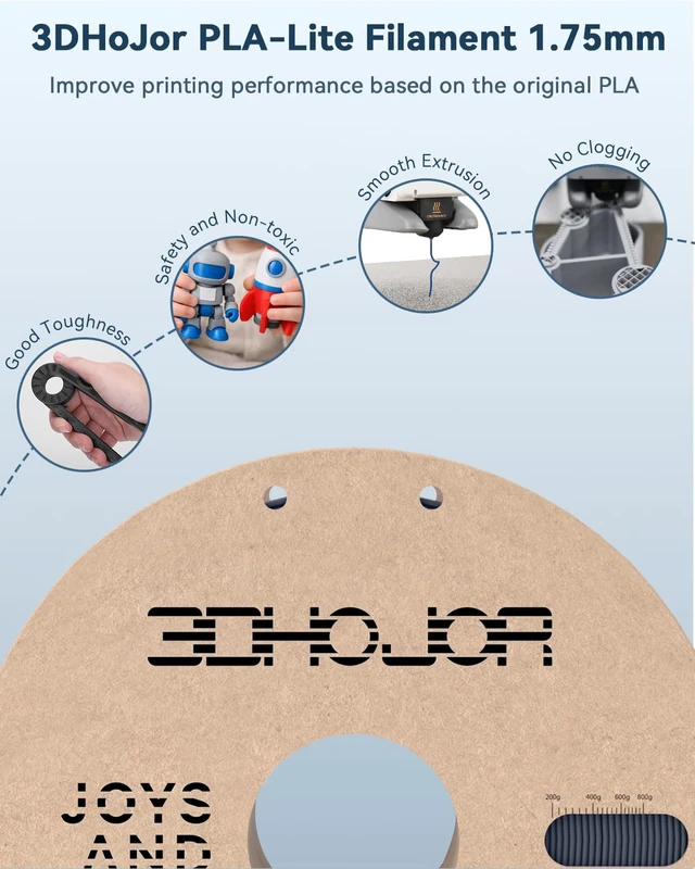 Alt view image 4 of 7 - PLA Filament 1.75mm Grey,3D Printing Filament,1kg Cardboard Spool (2.2lbs), Fit Most FDM 3D Printer,Dimensional Accuracy +/- 0.03 mm,Odor Free, Clog Free, No Brittle Filaments
