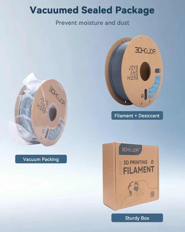 Alt view image 5 of 7 - PLA Filament 1.75mm Grey,3D Printing Filament,1kg Cardboard Spool (2.2lbs), Fit Most FDM 3D Printer,Dimensional Accuracy +/- 0.03 mm,Odor Free, Clog Free, No Brittle Filaments