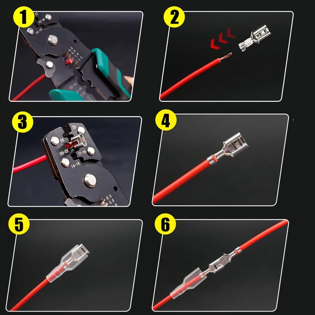 Alt view image 4 of 7 - /360Pcs 2.8/4.8/6.3mm Quick Splice Male and Female Wire Spade Connector Crimp Terminal Block Assortment Kit with Insulating Sleeve for Electrical Wiring Car with Wire Crimper Tool