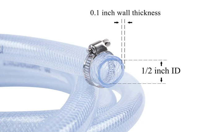 Alt view image 2 of 6 - High Pressure Braided Clear Flexible PVC Tubing 1/2" ID,10ft