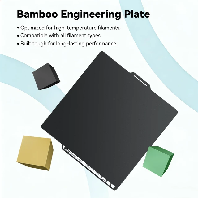 Alt view image 2 of 7 - Bamboo Original Engineering Plate 257x257mm Double Sided Smooth PEI Build Plate for Bambu Lab P1S/P1P/P2S/X1C/X1E/A1/X2D 3D Printer,Upgrade PEI Build Plate Removal Spring Steel Sheet
