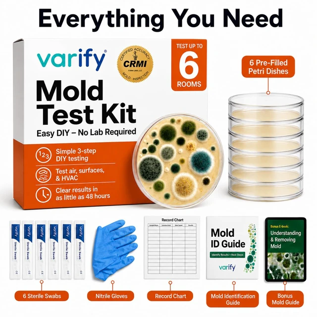 Alt view image 5 of 7 - Mold Test Kit for Home Air Quality | Air Quality Test Kit & Black Mold Detector for Home | 6-Petri-Dish Indoor Airborne Spore Sampler | Easy-to-Use with Clear Instructions & ID Booklet