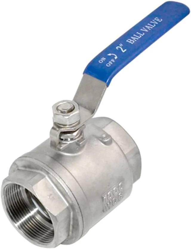 Alt view image 2 of 6 - 316 Stainless Steel 1/8"~3" Full Port Ball Valve with Blue Vinyl Handle, NPT Female x Female Thread,1000 WOG (2PCS 2")