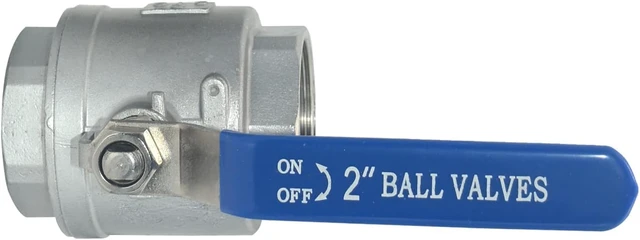 Alt view image 4 of 6 - 316 Stainless Steel 1/8"~3" Full Port Ball Valve with Blue Vinyl Handle, NPT Female x Female Thread,1000 WOG (2PCS 2")