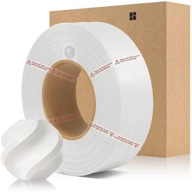 Main image of Bamboo PLA Basic Refill Filament 1.75mm 1 KG (2.2lbs) with RFID for Bambu Lab A1/X1/P1 Series 3D Printers,Easy to Print, 3D Printing Filament,No Spool, +/- 0.03mm (Jade White 10100)