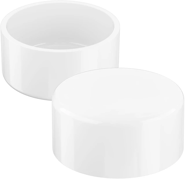 Main image of 6 Inch PVC Cap, Fits Standard 6.625 in OD SCH 40 Pipe, 2 Pcs Furniture Grade White PVC End Caps for Clean Secure Pipe Closure, DIY Furniture, Garden Irrigation, Plumbing