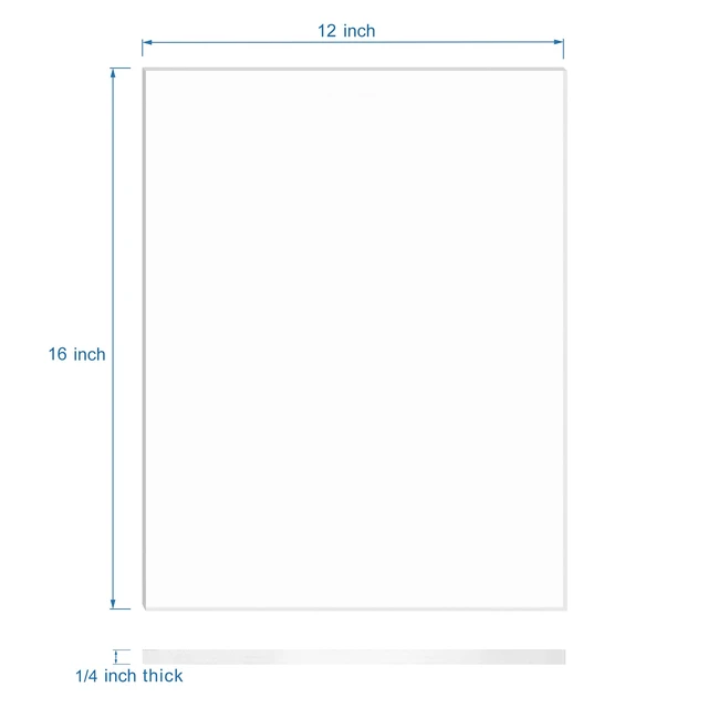 Alt view image 3 of 7 - Clear Cast Acrylic Sheet 12" x 16" x 1/4" Thick (6mm), Pack of 4 Plexiglass Board; for Craft Project, Signage, Laser Cutting, Engraving, Home Decor