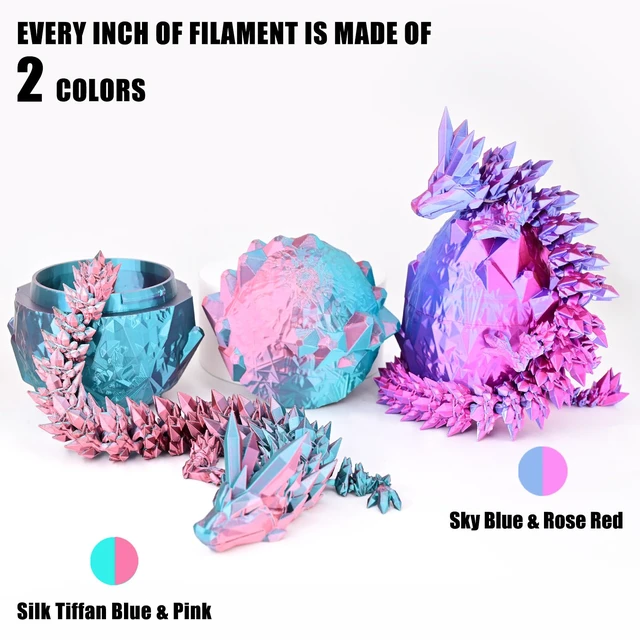 Alt view image 3 of 7 - OVV3D PLA 3D Printer Filament Bundle, Dual Color Filament Silk PLA 1.75 PLA Filament 1.75mm Bundle, Dual Color Filament, Pastel 3D Filament, Silk PLA, 3D Printing Filament +/-0.02mm, 200g X 4 pack