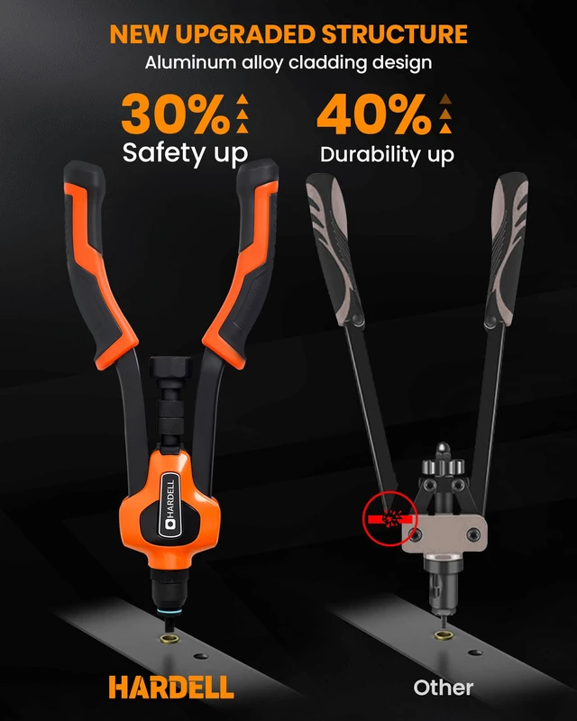 Alt view image 3 of 7 - Rivet Nut Tool Kit, 14" Rivnut Tool with 80 Rivet Nuts & 6 Mandrel M6, M8, M10, 1/4-20, 5/16-18, 3/8-16 | Fast-Change | Color-Coded | Durable Rugged Case | For DIYer, Hobbyist, home mechanic