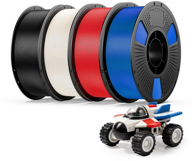 Main image of Hyper PLA+ 3D Printer Filament Bundle, High Toughness Filament 4kg 1kg*4 Multicolor Pack, Black+Jade White+Red+Cobalt Blue, 400mm/s High Speed PLA+ 1.75mm, Compatible with Most FDM 3D Printers