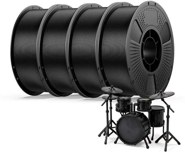 Main image of Hyper PLA+ 3D Printer Filament Bundle 4kg, High Toughness PLA+ 1kg*4 Black*4, 400mm/s High Speed, 3D Printing Filament 1.75mm, Compatible with Most FDM 3D Printers, Individually Vacuum Packed