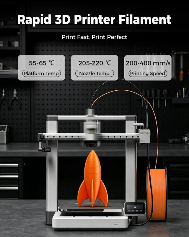 Alt view image 4 of 7 - Hyper PLA+ 3D Printer Filament Bundle, High Toughness Filament 4kg 1kg*4 Multicolor Pack, Black+Jade White+Red+Cobalt Blue, 400mm/s High Speed PLA+ 1.75mm, Compatible with Most FDM 3D Printers