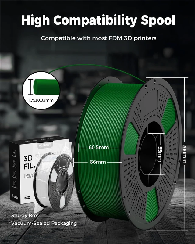 Alt view image 7 of 7 - Hyper PLA+ 3D Printer Filament Bundle, High Toughness Filament 4kg 1kg*4 Multicolor Pack, Black+Jade White+Red+Cobalt Blue, 400mm/s High Speed PLA+ 1.75mm, Compatible with Most FDM 3D Printers