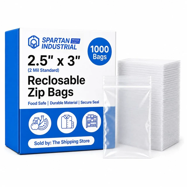 Main image of 2.5" X 3" Small Zip Bags (1000 Count) - 2 Mil Clear Reclosable Zipper Poly Bags for Jewelry, Cards, Candy, and Small Parts