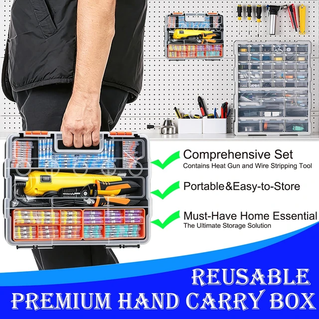 Alt view image 6 of 7 - 532PCS Heat Shrink Solder Seal Wire Connectors Kit with Mini Heat Gun, Solder Stick Wire Connectors Waterproof Wire Electrical Connector Kit for Marine, Automotive, Boat, Truck (26-6 Gauge)