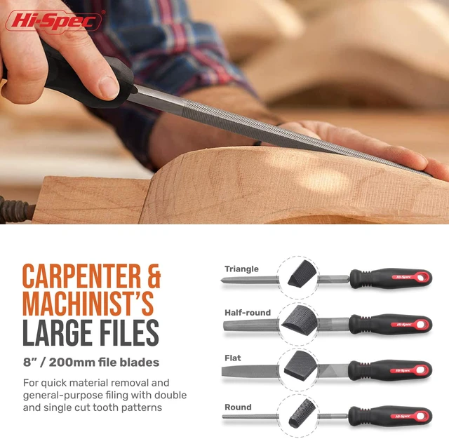 Alt view image 3 of 7 - Metal Hand & Needle File Tool Kit Half-Round Round & Triangle Files 17pc, 8in/200mm, everyday fixes made easier, organized portable storage, beginner-friendly selection, neat layout, quick prep