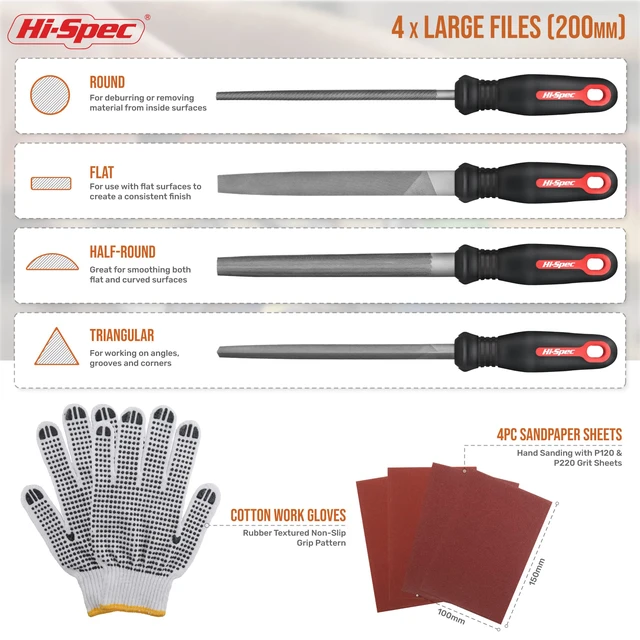 Alt view image 2 of 7 - Metal Hand and Small Mini Needle Steel File Set in a Carry Case 16pc, varied profiles, shaping and deburring control, smooths edges, durable steel, zipper case, cleanup brush, quick setup