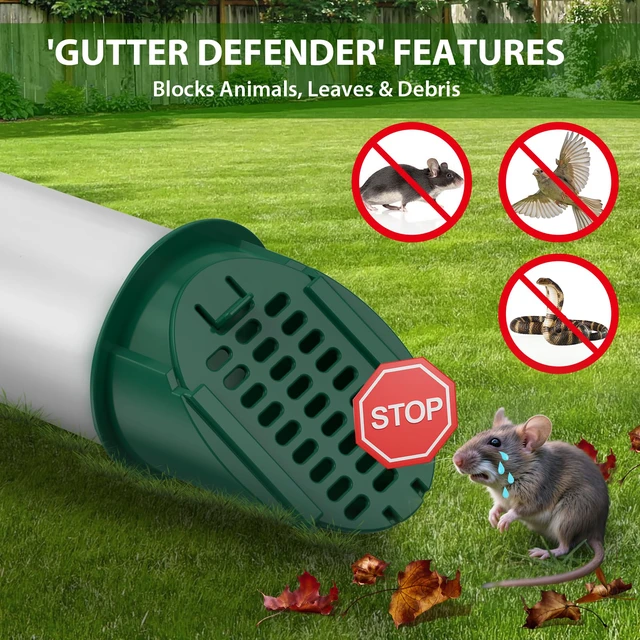Alt view image 4 of 7 - 2 Pack 4" Slope Drainage Grate Cover, Rain Diverter, Drainage Grate Yard Drain, Drain Emitter for Sump Pump Discharge & Downspout Extensions, Fit 4" SCH 40, 4" SDR 35, 4" Corrugated Pipe-Green