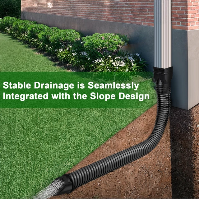 Alt view image 6 of 7 - 2 Pack 4" Gutter Downspout Extensions, Rain Diverter, Drainage Grate Yard Drain, Drain Emitter for Sump Pump Discharge & Downspout Extensions, Fit 4" SCH 40, 4" SDR 35, 4" Corrugated Pipe-Black