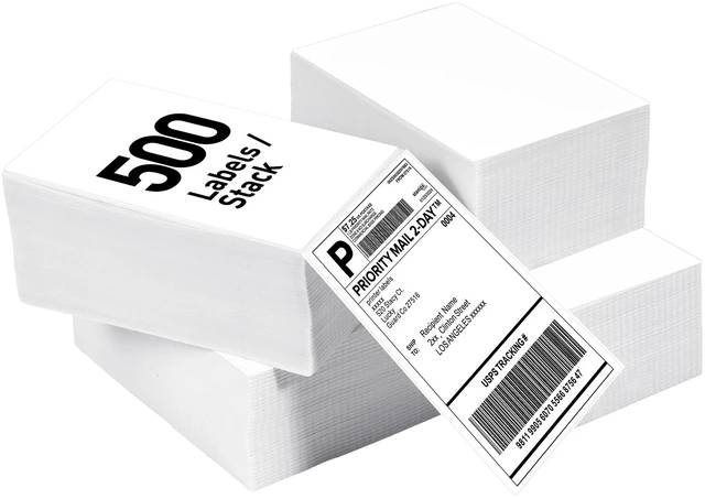 Main image of Fanfold 4" x 6" Direct Thermal Labels 2000 Thermal Printer Paper 4 Stacks Shipping Labels