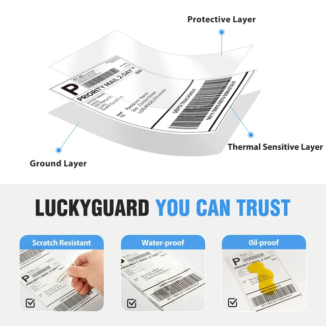 Alt view image 3 of 7 - Fanfold 4" x 6" Direct Thermal Labels 2000 Thermal Printer Paper 4 Stacks Shipping Labels