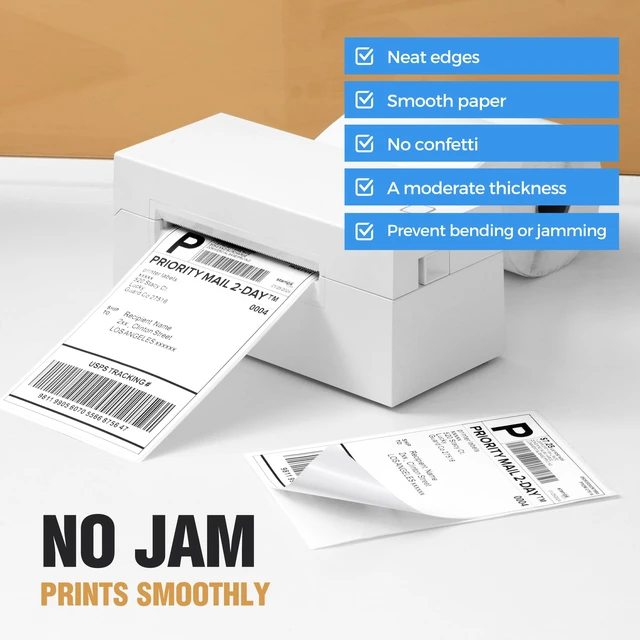 Alt view image 5 of 7 - Fanfold 4" x 6" Direct Thermal Labels 2000 Thermal Printer Paper 4 Stacks Shipping Labels