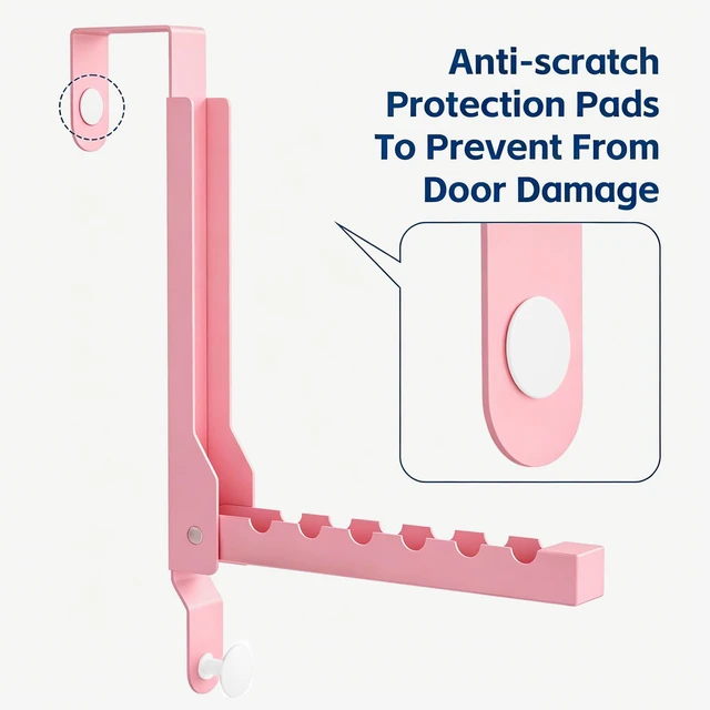 Alt view image 5 of 7 - 2 Pack Over The Door Drying Rack for Laundry, Over The Door Hanger Foldable, Heavy Duty Over The Door Hooks Hanger,Over Door Hook for Hanging Clothes,Rust-Resistant Over The Door Clothes Hanger