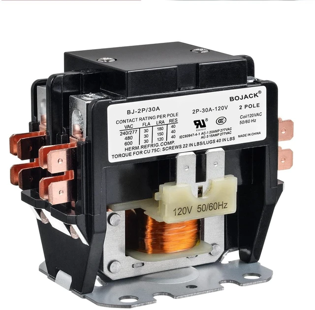 Main image of 2 Poles FLA 30 Amp Coil 120 VAC Air Conditioner Condenser Compressor Contactor Motor Definite Purpose AC Contactor