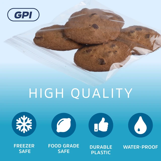 Alt view image 4 of 7 - 5" x 5" Zip Bags - 1000 Count, Small, Clear Plastic Reclosable Zipper Poly Baggies, 2 Mil, with Resealable Zip Top Lock for Packaging Food Storage, Snacks, Candy, Office Supplies & More