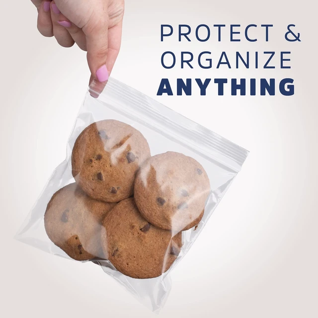 Alt view image 6 of 7 - 5" x 5" Zip Bags - 1000 Count, Small, Clear Plastic Reclosable Zipper Poly Baggies, 2 Mil, with Resealable Zip Top Lock for Packaging Food Storage, Snacks, Candy, Office Supplies & More