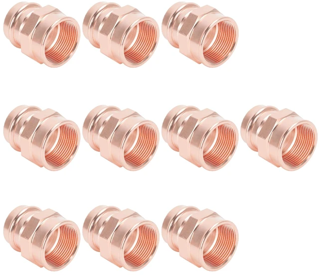 Main image of Copper Press Fittings 3/4" Female Adapter x 3/4" Press 10 Pack